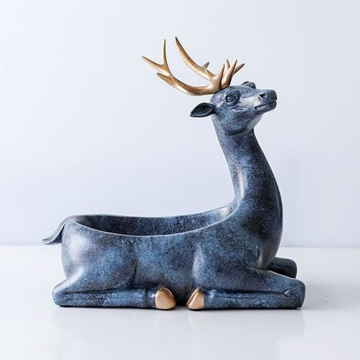 Deer Figurines Desktop Key Phone Storage Box For Living Room