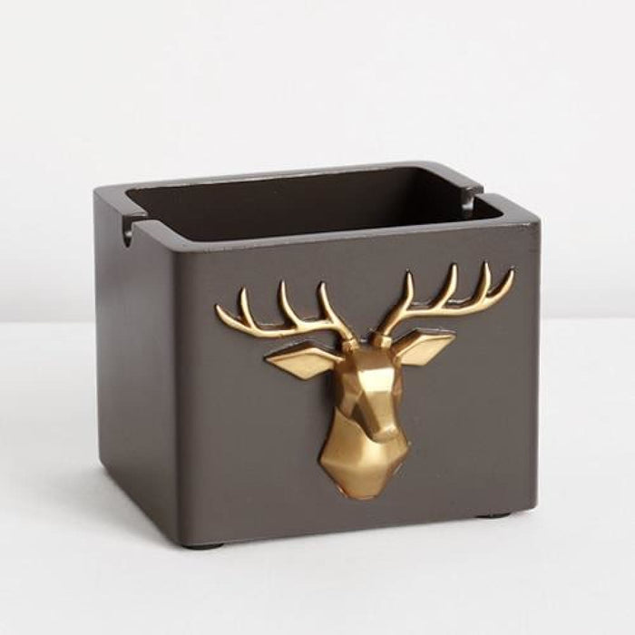 Deer Head Pattern Windproof Ashtray For Home Office Hotel