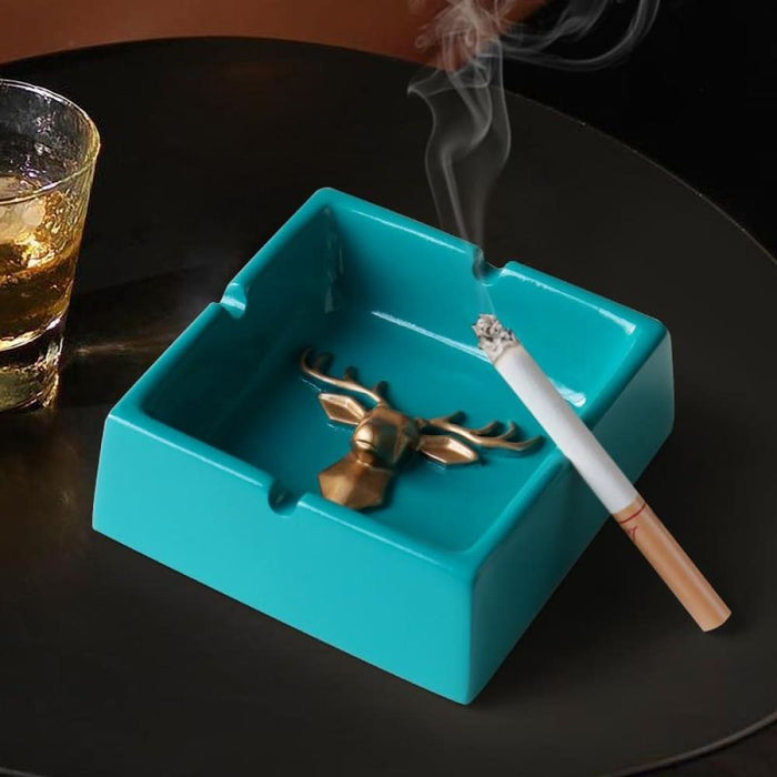 Deer Head Portable Ashtray For Home Office Hotel