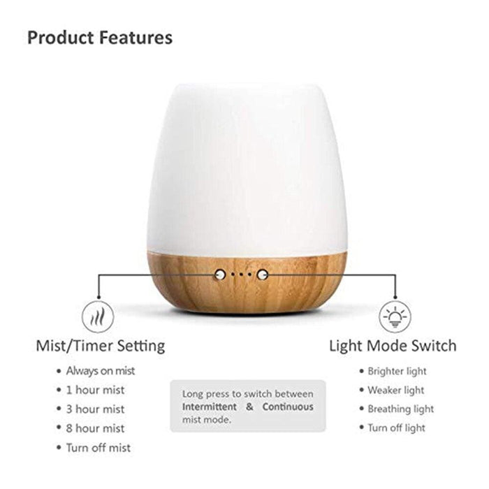 Diffuser Real Wooden Bamboo Rubber Glass Air Humidifier