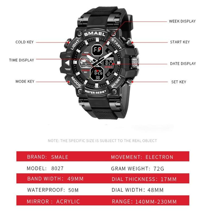 Digital Quartz Wristwatch With Dual Time Mode