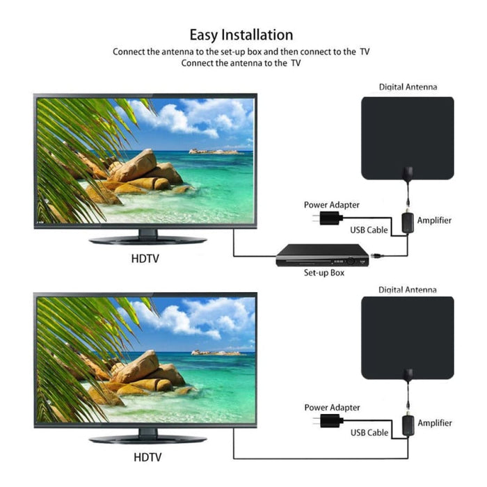 Digital Vhf Uhf Tv Antenna With Amplifier For Home