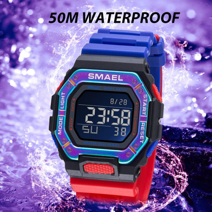 Digital Watch Men Sports Waterproof Stopwatch Alarm Clock