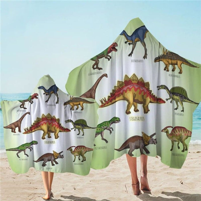 Dinosaur Hooded Towel For Kids Jurassic Microfiber Bath