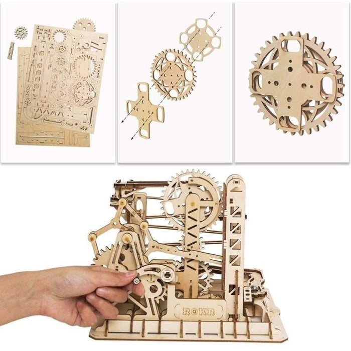 Diy Marble Run Game Wooden Model Building Kit - 4 Options