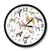 Dog Breeds Printed Wall Clock Paws Bones Puppy Dogs Modern