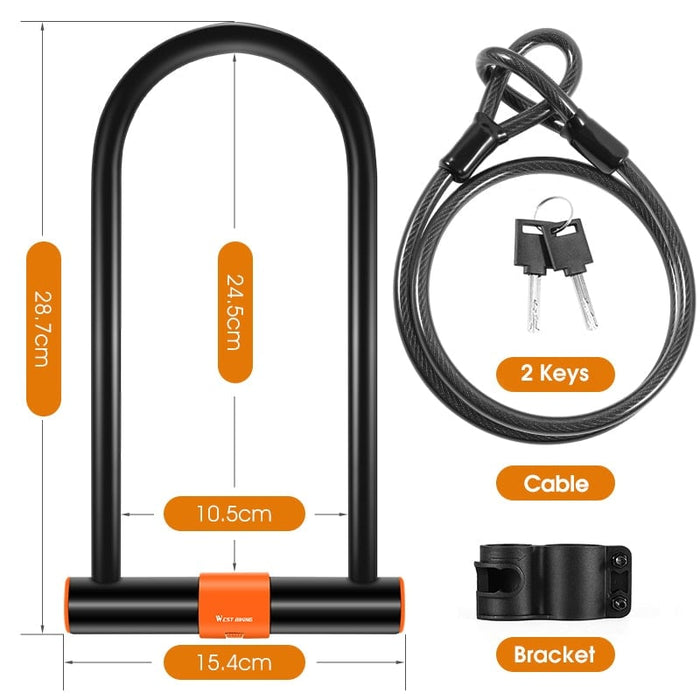 Double Opening Anti-theft u Shapecarbon Steel Lock