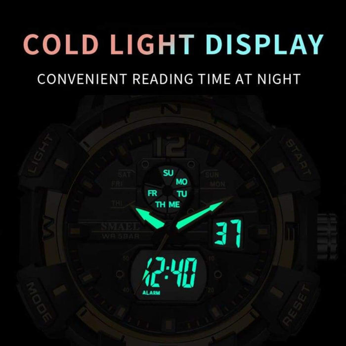 Dual Display Quartz Movement Digital Led Watch