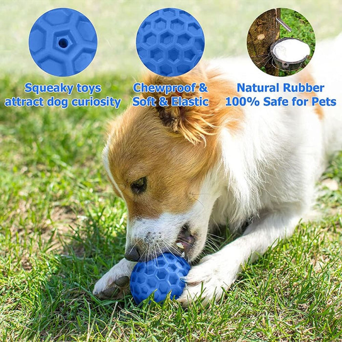 Durable Rubber Teeth Cleaning Squeaky Dog Chew Ball For Aggressive Chewers