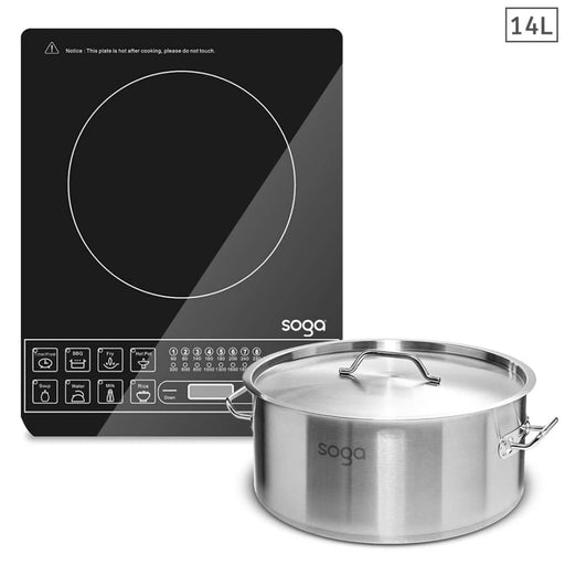 Electric Smart Induction Cooktop And 14l Stainless Steel