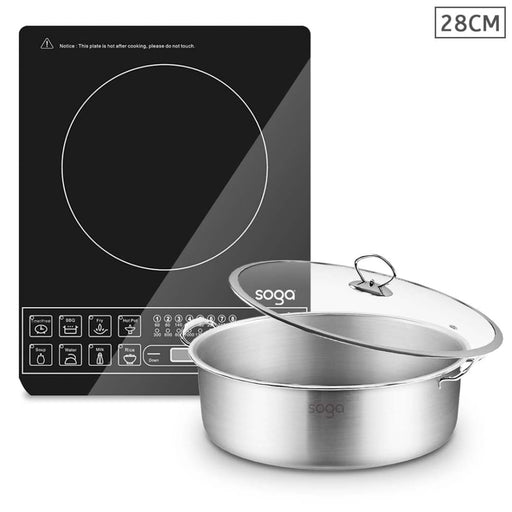 Electric Smart Induction Cooktop and 28cm Stainless Steel 