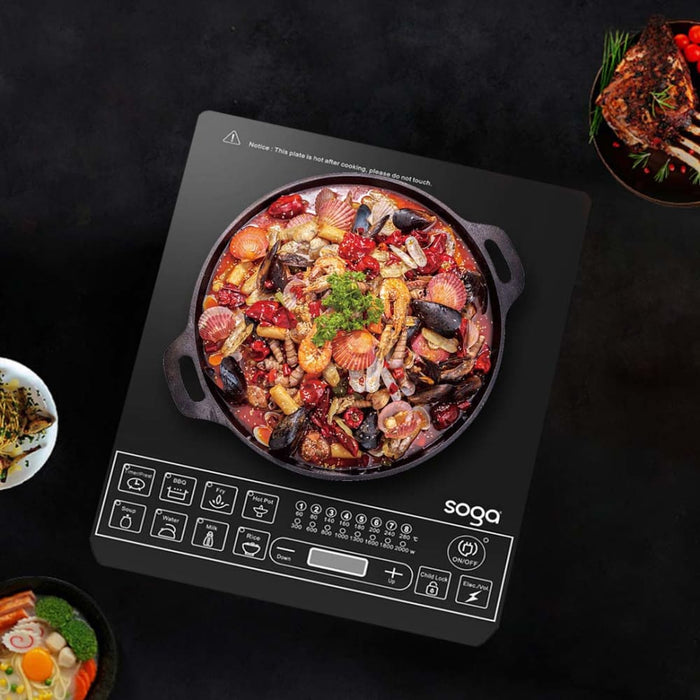 Electric Smart Induction Cooktop And 30cm Cast Iron Frying