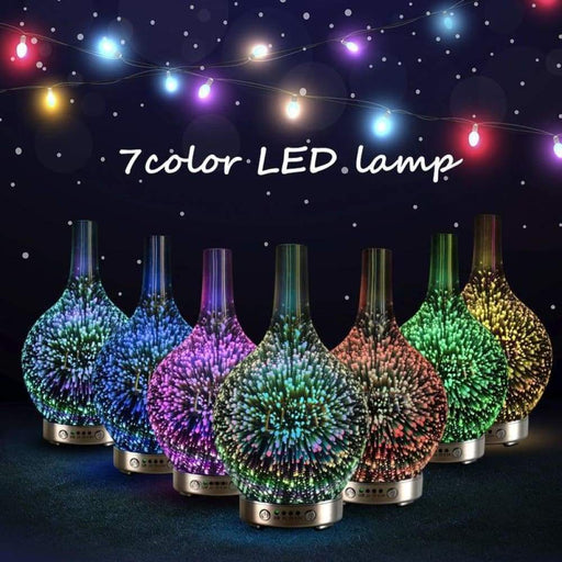 Essential Oil Diffuser 7 Color 3d Led Glass Starry Sky Home