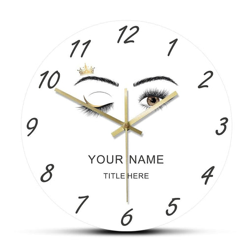 Eyelashes Extensions Beauty Salon Studio Custom Wall Clock