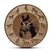 Farmhouse Style Horse Silhouettes Wall Clock Wood Grain