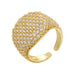 Colourful Cubic Zircon Finger Rings Gold Plated Adjustable