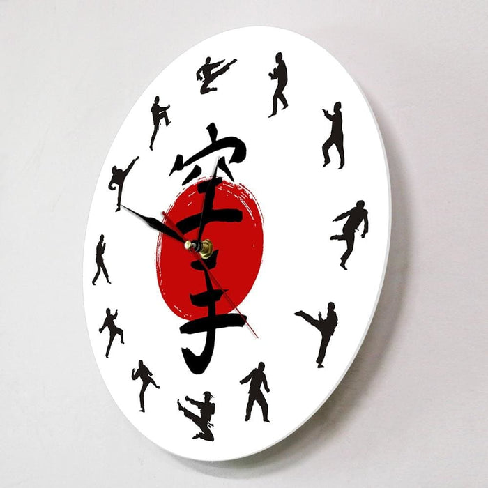 Fistfight Karate Wall Decor Hanging Silent Watch Japanese