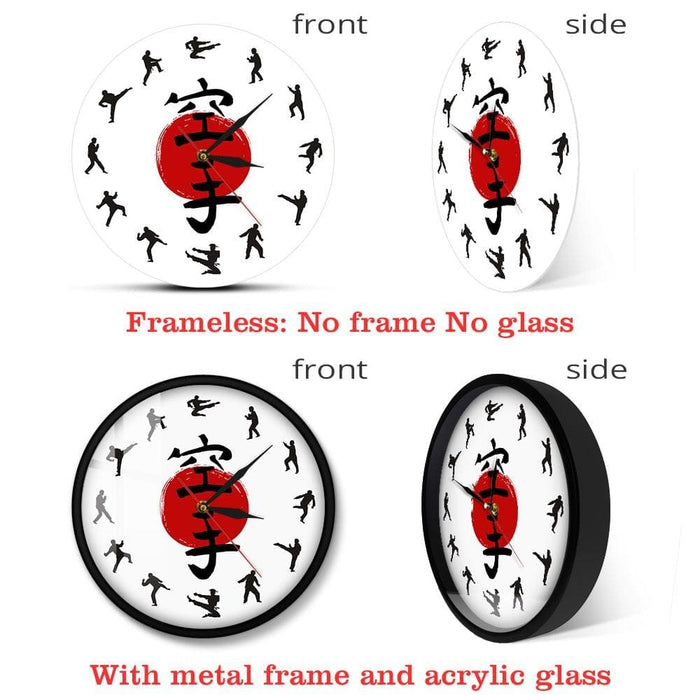 Fistfight Karate Wall Decor Hanging Silent Watch Japanese