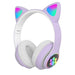 Vibe Geeks Flashing Light Bt Wireless Cat Ear Headset