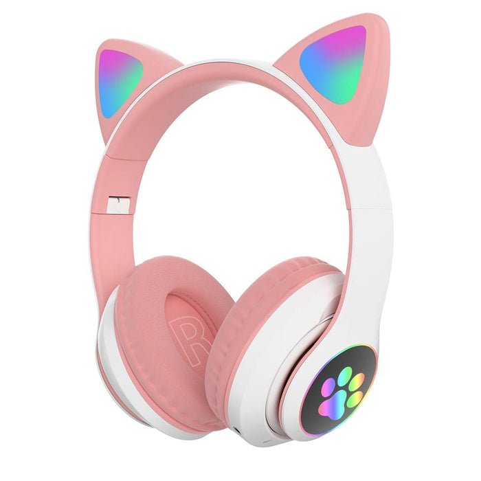 Vibe Geeks Flashing Light Bt Wireless Cat Ear Headset