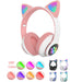 Vibe Geeks Flashing Light Bt Wireless Cat Ear Headset