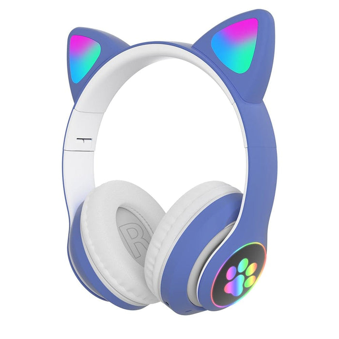 Vibe Geeks Flashing Light Bt Wireless Cat Ear Headset