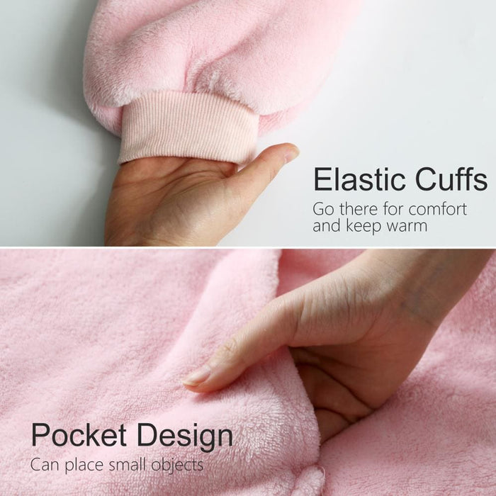 Fleece Blanket With Sleeves Hoodie Adults Soft Warm Plush