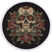 Floral Sugar Skull Round Beach Towel