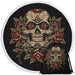 Floral Sugar Skull Round Beach Towel