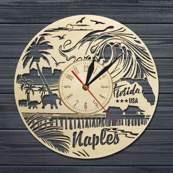 Florida Wood Wall Clock