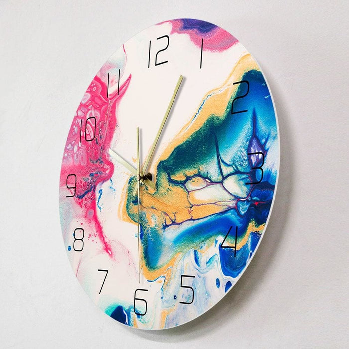 Fluid Art Dazzling Abstract Wall Clock Modern Home Decor