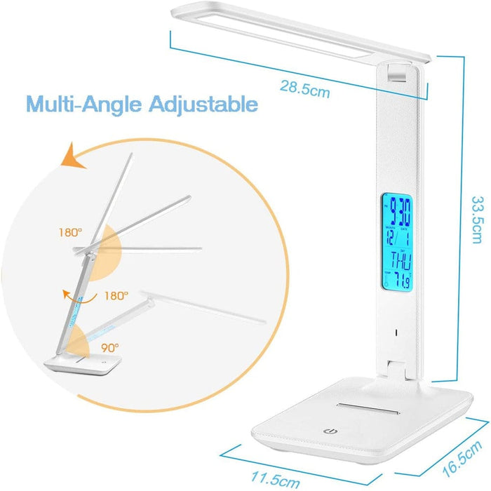 Foldable Wireless Led Desk Lamp And Digital Clock- Usb