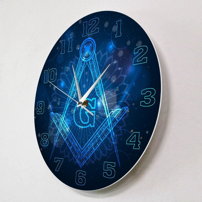 Freemason Logo Silent Non-ticking Wall Clock Master Mason