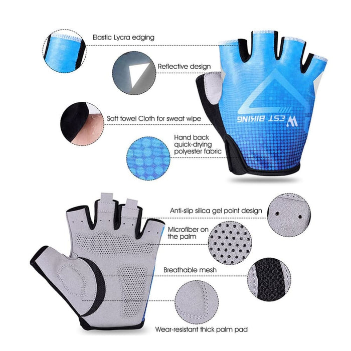 Full Half Reflective Design Cycling Gloves With Breathable