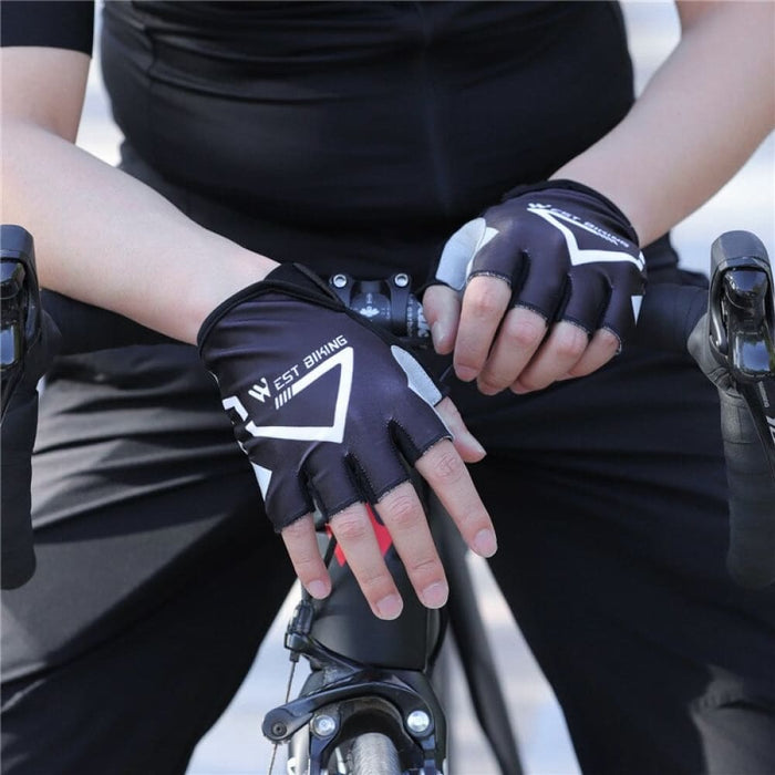 Full Half Reflective Design Cycling Gloves With Breathable