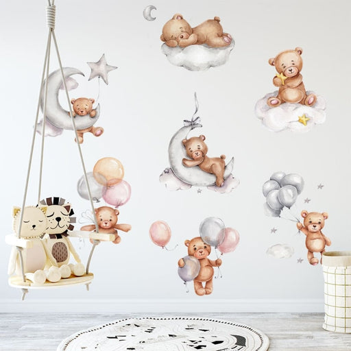 New Funny Cute Teddy Bear Kids Room Wall Stickers Baby