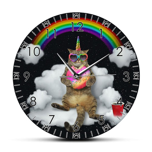 Funny Meowgical Unicorn Cat With Rainbow Donut Hd Printed