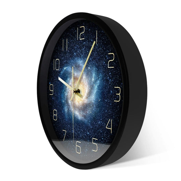 Galaxy Outer Space Wall Clock For Living Room Silent Nebula