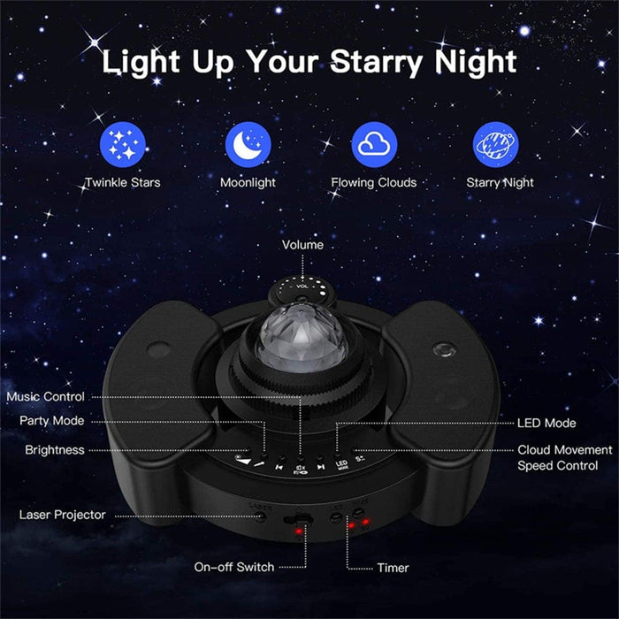 Galaxy Star Light Projector And Bluetooth Speaker- Usb