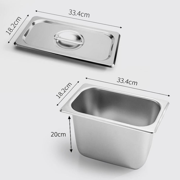 Gastronorm Gn Pan Full Size 1 3 20cm Deep Stainless Steel
