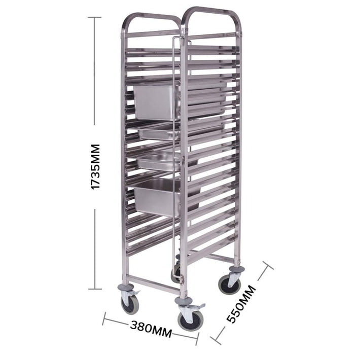 Gastronorm Trolley 16 Tier Stainless Steel Bakery Suits Gn 1