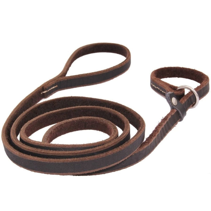 Genuine Leather p Chain Collar Leash