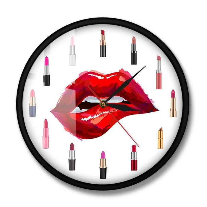 Girly Things Pretty Lipstick Funky Wall Clock Beauty Salon