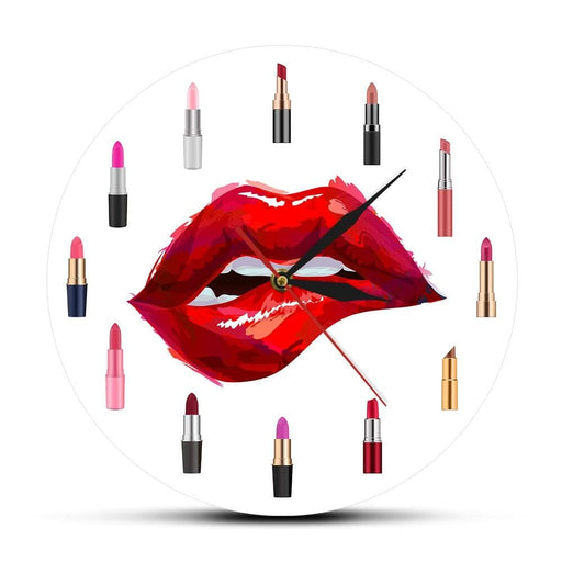 Girly Things Pretty Lipstick Funky Wall Clock Beauty Salon