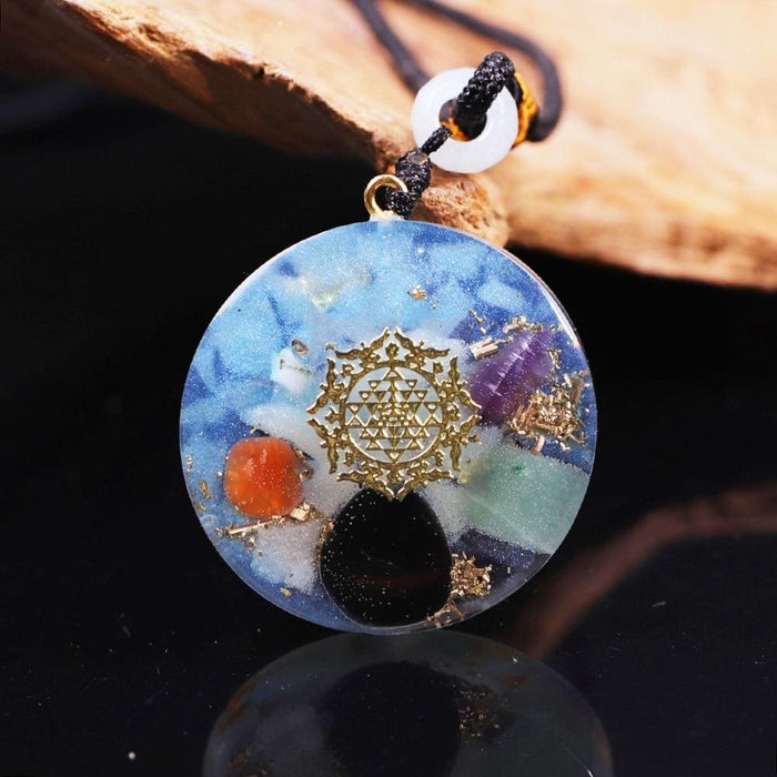 Glow in the Dark Orgonite Pendant with Copper Scraps Crystal