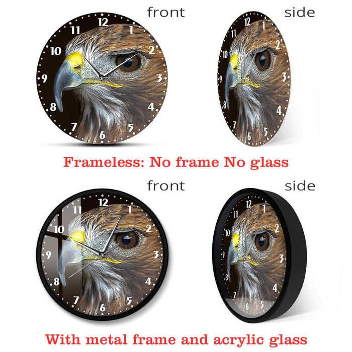 Golden Eagle Prints Decorative Wall Clock Silent Non Ticking