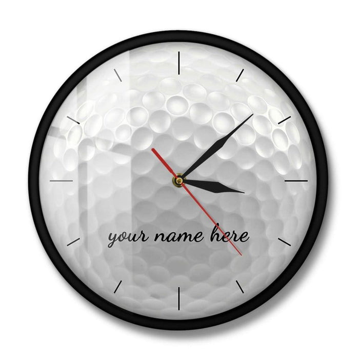 Golf Ball Round Frameless Wall Clock Silent Non Ticking 3d