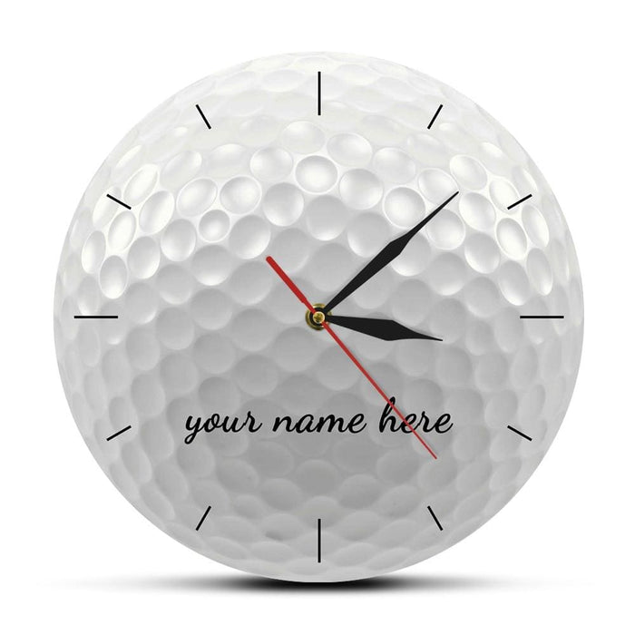 Golf Ball Round Frameless Wall Clock Silent Non Ticking 3d