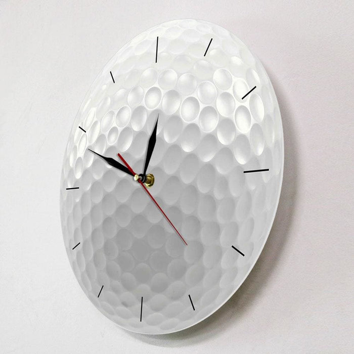 Golf Ball Round Frameless Wall Clock Silent Non Ticking 3d