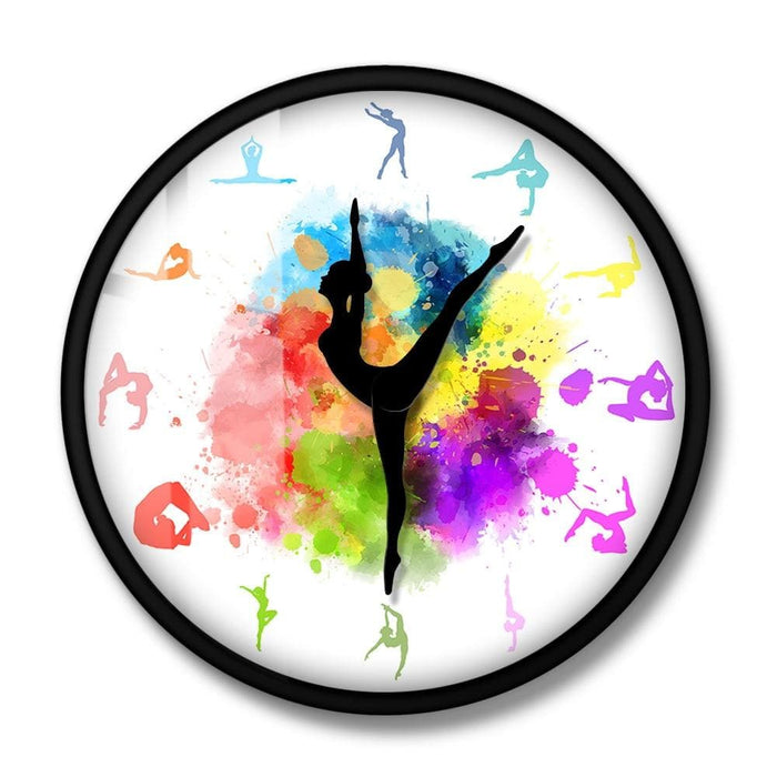 Gymnastics Girls Colorful Printed Wall Clock Sports Home